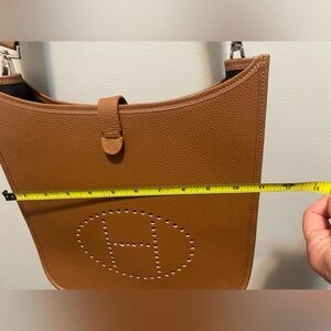 Perforated 'H' Saddle Bag in Cognac Brown.